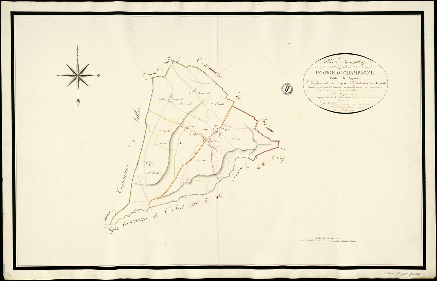 Angeac-Champagne - 3 P 12/AC1 - Tableau d'assemblage  | 1812
