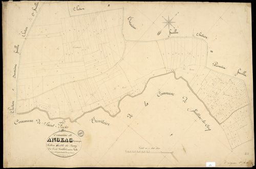 Angeac-Champagne - 3 P 12/8 - Section B dite du Bourg. Feuille 2.  | 1850
