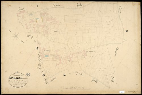 Angeac-Champagne - 3 P 12/9 - Section B dite du Bourg. Feuille 3.  | 1850