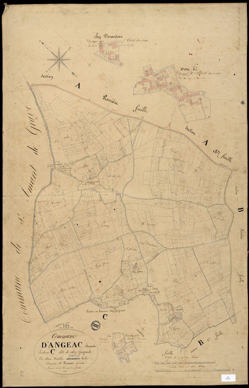 Angeac-Charente - 3 P 13/7 - Section C dite de chez Guignard. Feuille 1.  | 1834