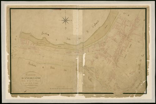 Angoulême - 3 P 15/3 - Section B dite de l'Houmeau. Feuille 1.  | 1825