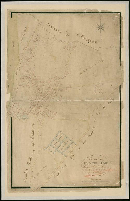 Angoulême - 3 P 15/4 - Section B dite de l'Houmeau. Feuille 2.  | 1825