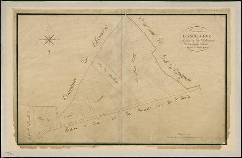 Angoulême - 3 P 15/5 - Section B dite de l'Houmeau. Feuille 3.  | 1825
