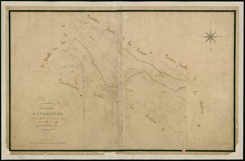 Angoulême - 3 P 15/10 - Section E dite du faubourg Saint-Pierre et de Crage. Feuille 2.  | 1825