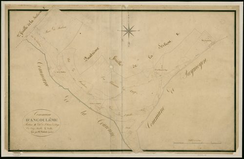 Angoulême - 3 P 15/13 - Section E dite du faubourg Saint-Pierre et de Crage. Feuille 5.  | 1825