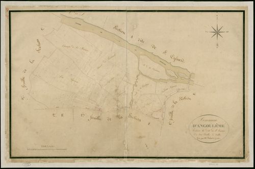 Angoulême - 3 P 15/17 - Section G dite de Saint-Auzonne. Feuille 1.  | 1825