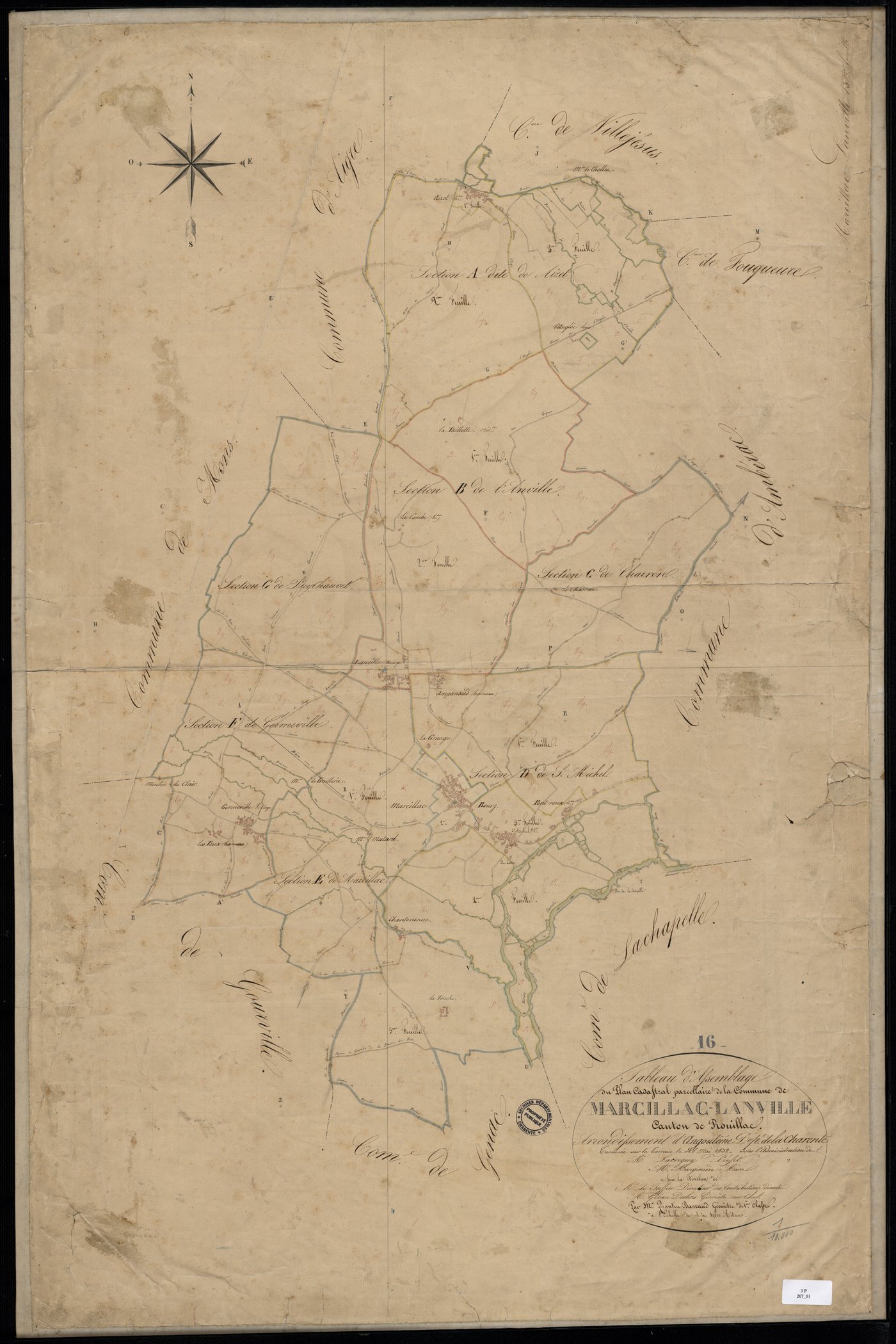 Anville - 3 P 27/1 - Tableau d'assemblage.  | 1832