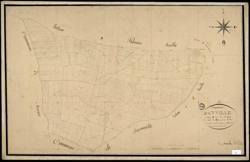 Anville - 3 P 17/6 - Section B dite du Bourg. Feuille 3.  | 1832