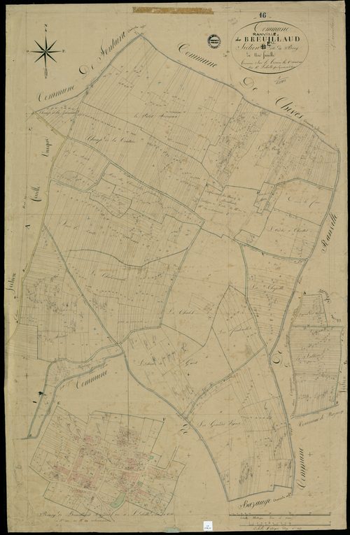 Anville - 3 P 275B/3 - Section B dite du Bourg. Feuille 1.  | 1831