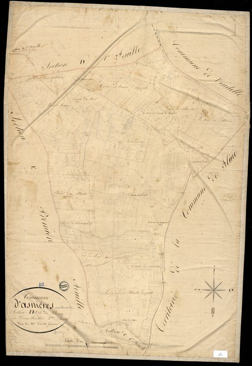 Asnières-sur-Nouère - 3 P 19/11 - Section D dite du Bourg. Feuille 2.  | 1829