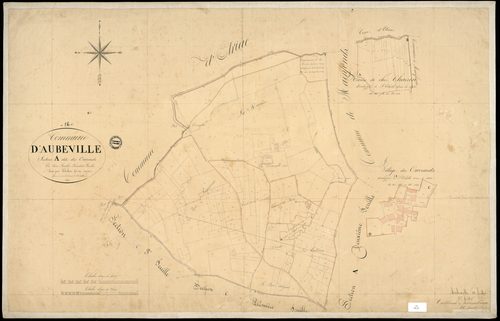 Aubeville - 3 P 21/2 - Section A dite des Ouvrards. Feuille 1.  | 1836