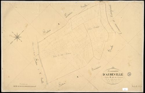 Aubeville - 3 P 21/3 - Section A dite des Ouvrards. Feuille 2.  | 1836