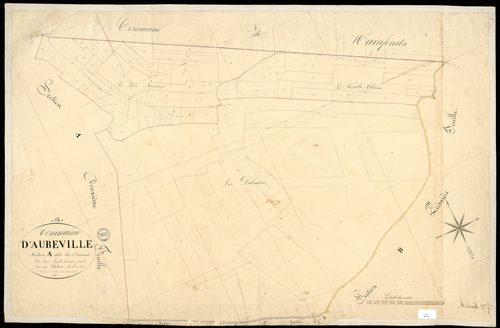 Aubeville - 3 P 21/4 - Section A dite des Ouvrards. Feuille 3.  | 1836