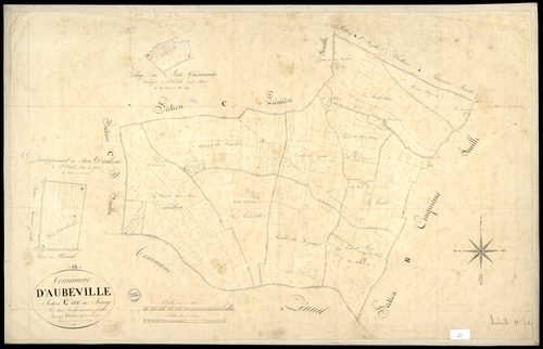 Aubeville - 3 P 21/11 - Section C dite du Bourg. Feuille 1.  | 1836