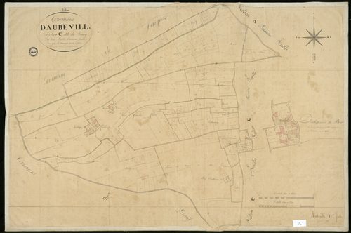 Aubeville - 3 P 21/12 - Section C dite du Bourg. Feuille 2.  | 1836