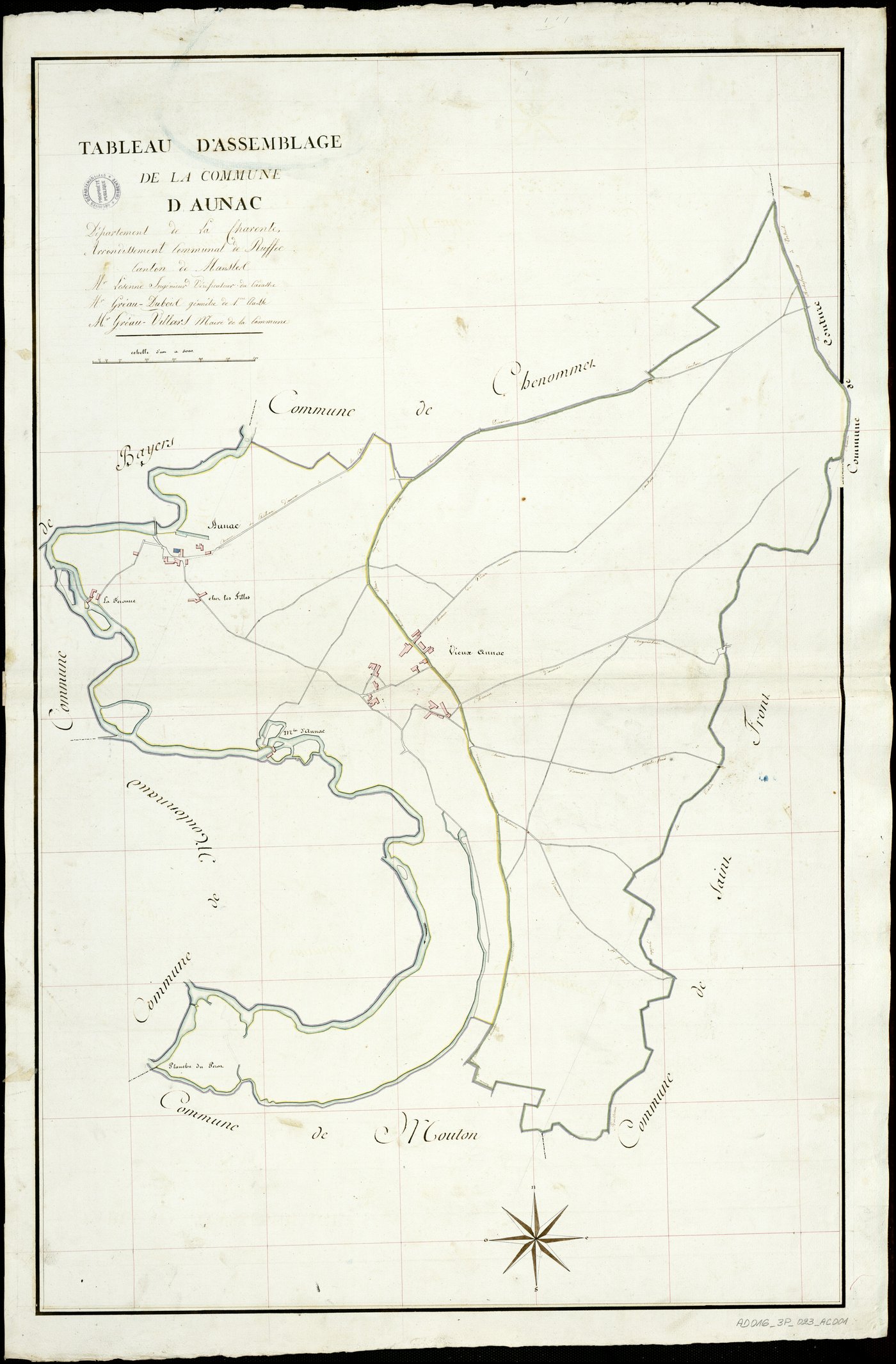 Aunac - 3 P 23/AC1 - Tableau d'assemblage  | 1810