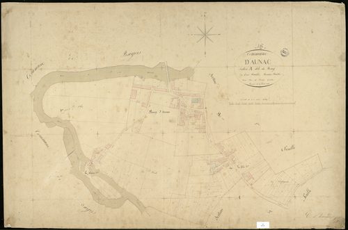 Aunac - 3 P 23/2 - Section A dite du Bourg. Feuille 1.  | 1845