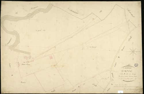 Aunac - 3 P 23/3 - Section A dite du Bourg. Feuille 2.  | 1845
