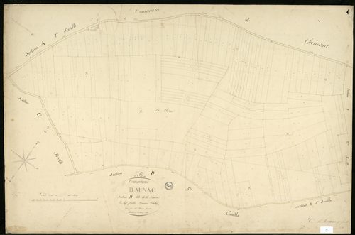 Aunac - 3 P 23/5 - Section B dite de la Plaine. Feuille 1.  | 1845