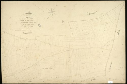 Aunac - 3 P 23/6 - Section B dite de la Plaine. Feuille 2.  | 1845