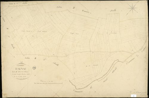 Aunac - 3 P 23/7 - Section B dite de la Plaine. Feuille 3.  | 1845