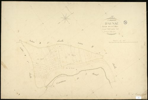 Aunac - 3 P 23/8 - Section B dite de la Plaine. Feuille 4.  | 1845