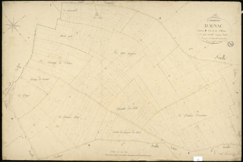Aunac - 3 P 23/9 - Section B dite de la Plaine. Feuille 5.  | 1845