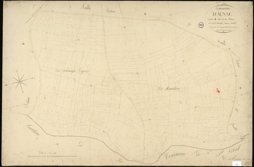 Aunac - 3 P 23/10 - Section B dite de la Plaine. Feuille 6.  | 1845