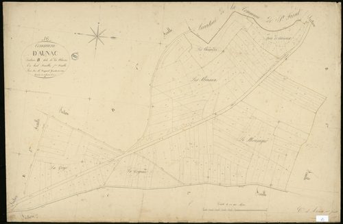 Aunac - 3 P 23/11 - Section B dite de la Plaine. Feuille 7.  | 1845