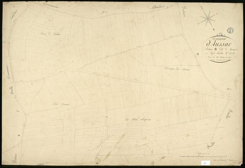 Aussac-Vadalle - 3 P 24/7 - Section B dite de Raveau. Feuille 2.  | 1844