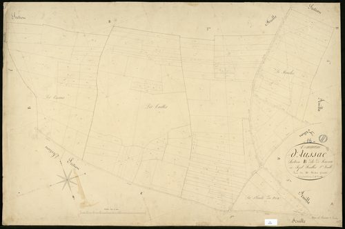 Aussac-Vadalle - 3 P 24/8 - Section B dite de Raveau. Feuille 3.  | 1844