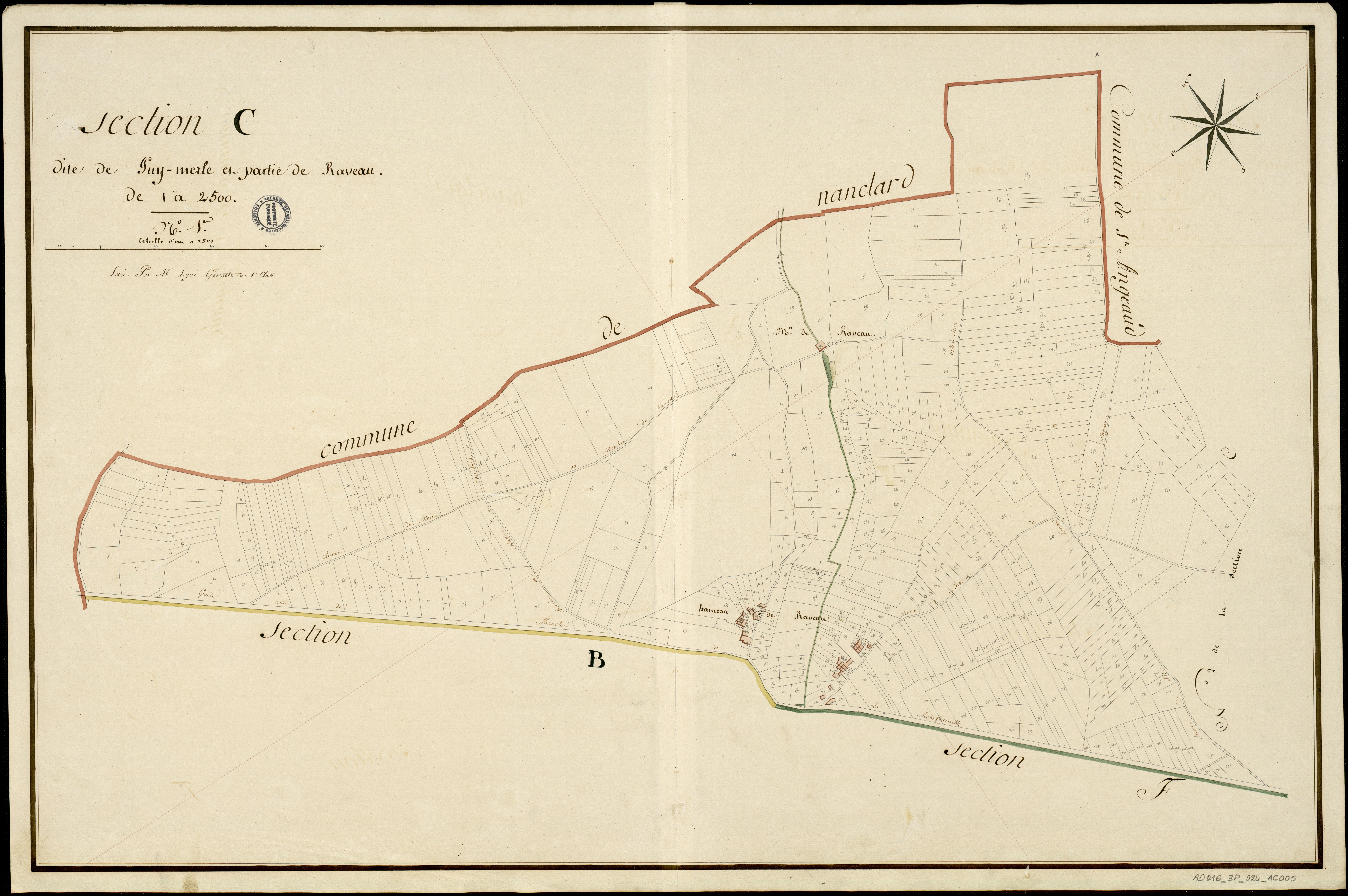 Aussac-Vadalle - 3 P 24/AC5 - Section C dite de Puy Merle Taillis et partie de Raveau | 1810