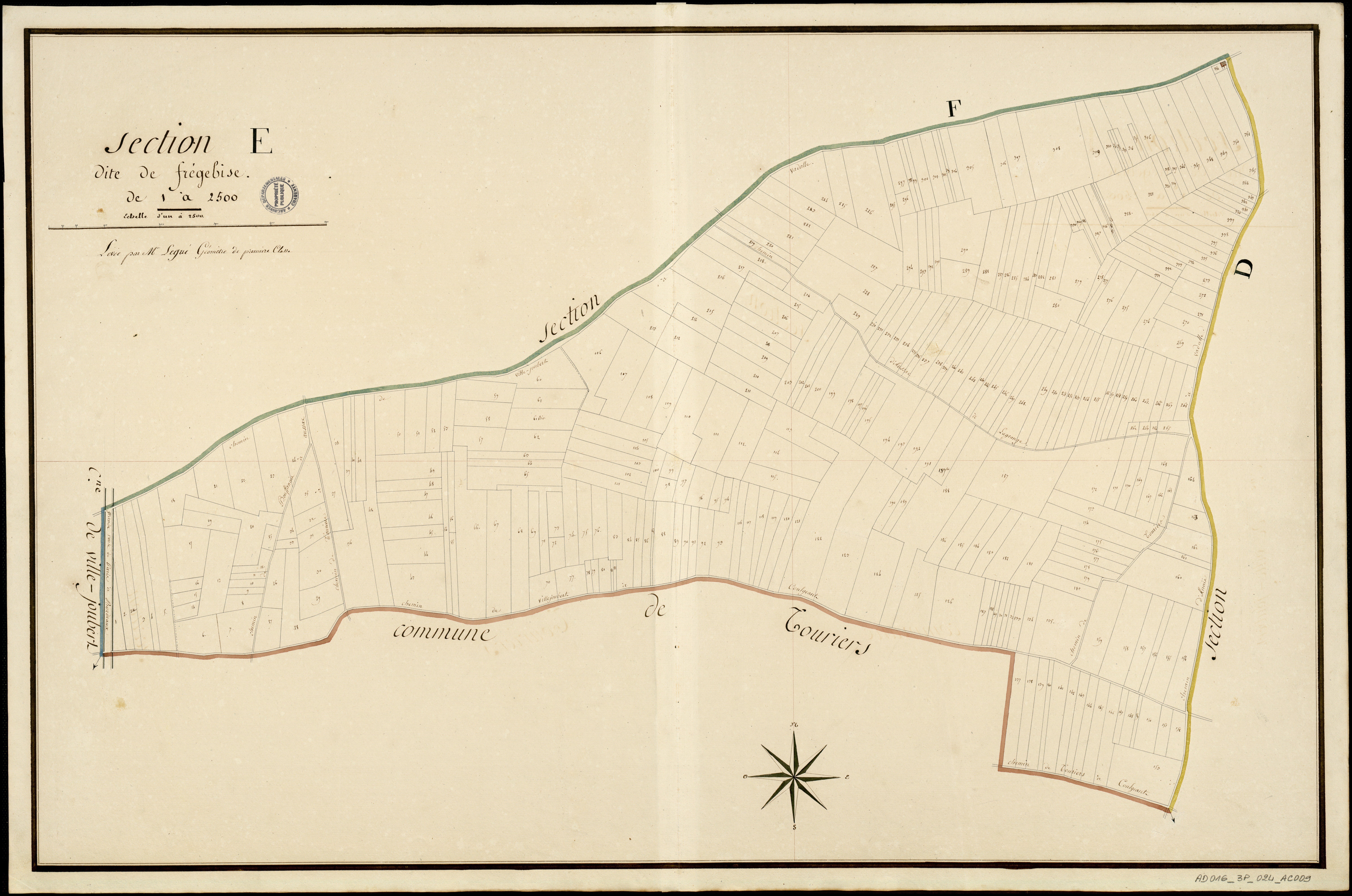 Aussac-Vadalle - 3 P 24/AC9 - Section E dite de Frégebise | 1810