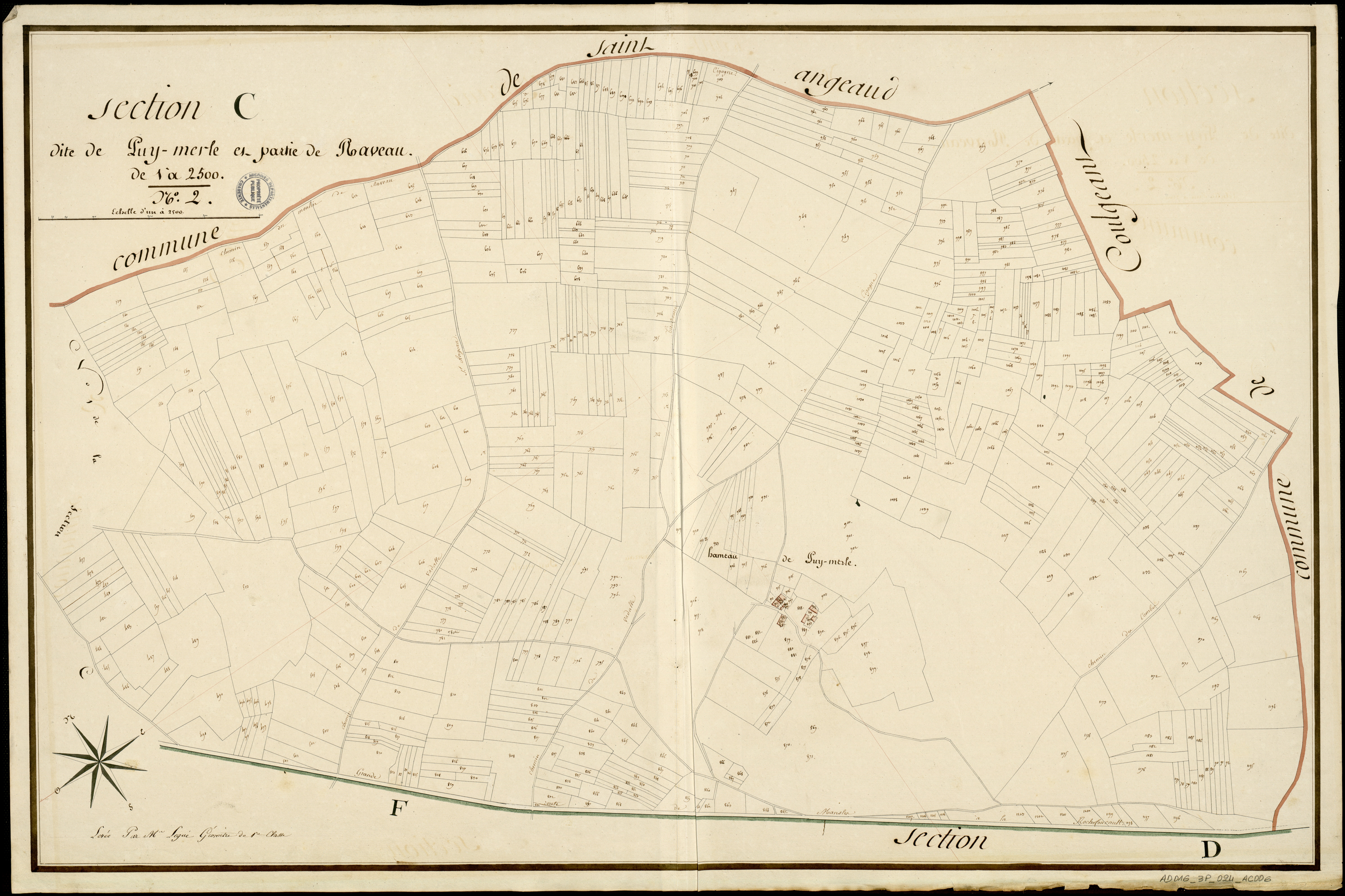 Aussac-Vadalle - 3 P 24/AC6 - Section C dite de Puy Merle Taillis et partie de Raveau | 1810