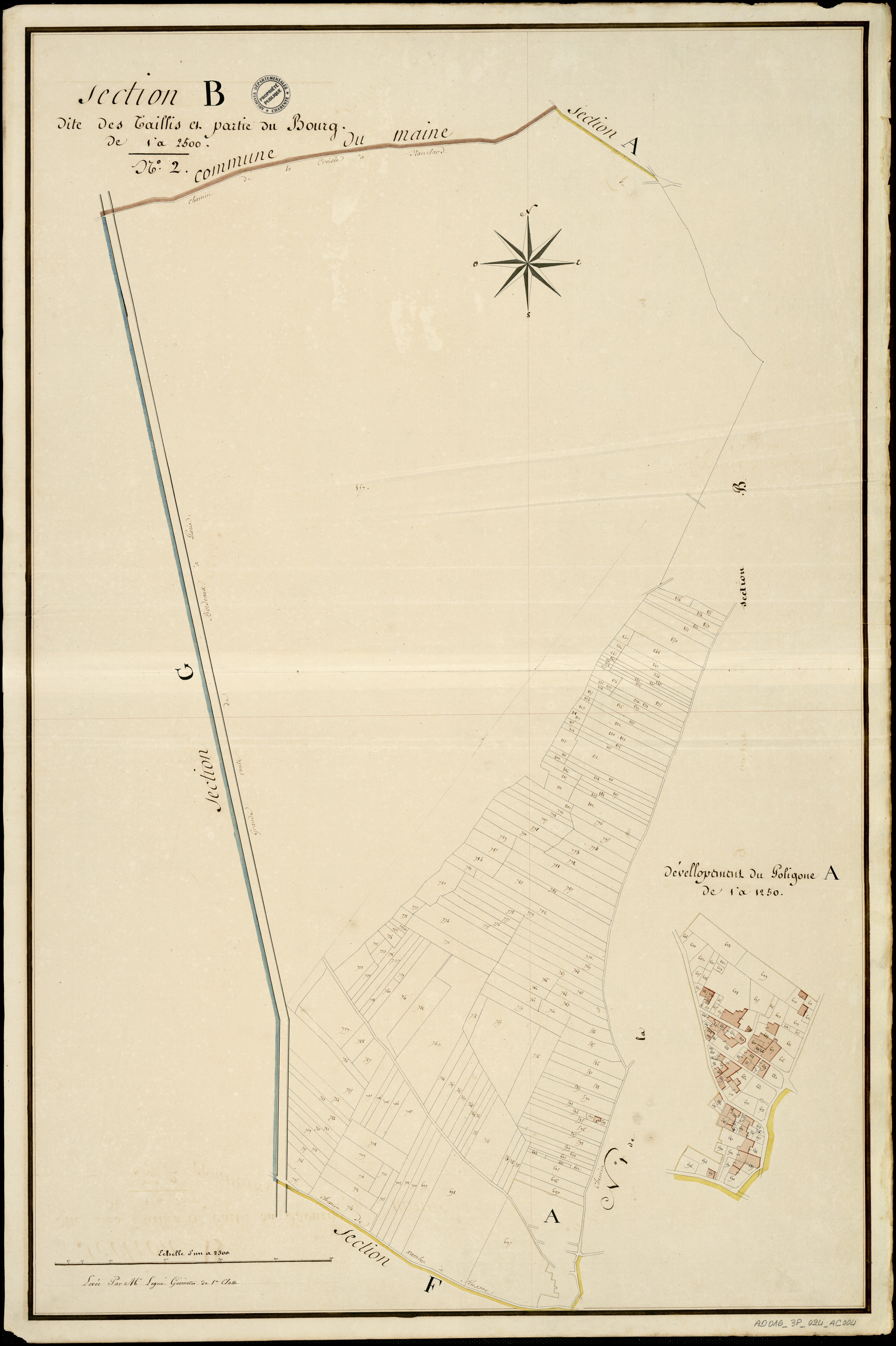 Aussac-Vadalle - 3 P 24/AC4 - Section B dite des Taillis et partie du Bourg | 1810