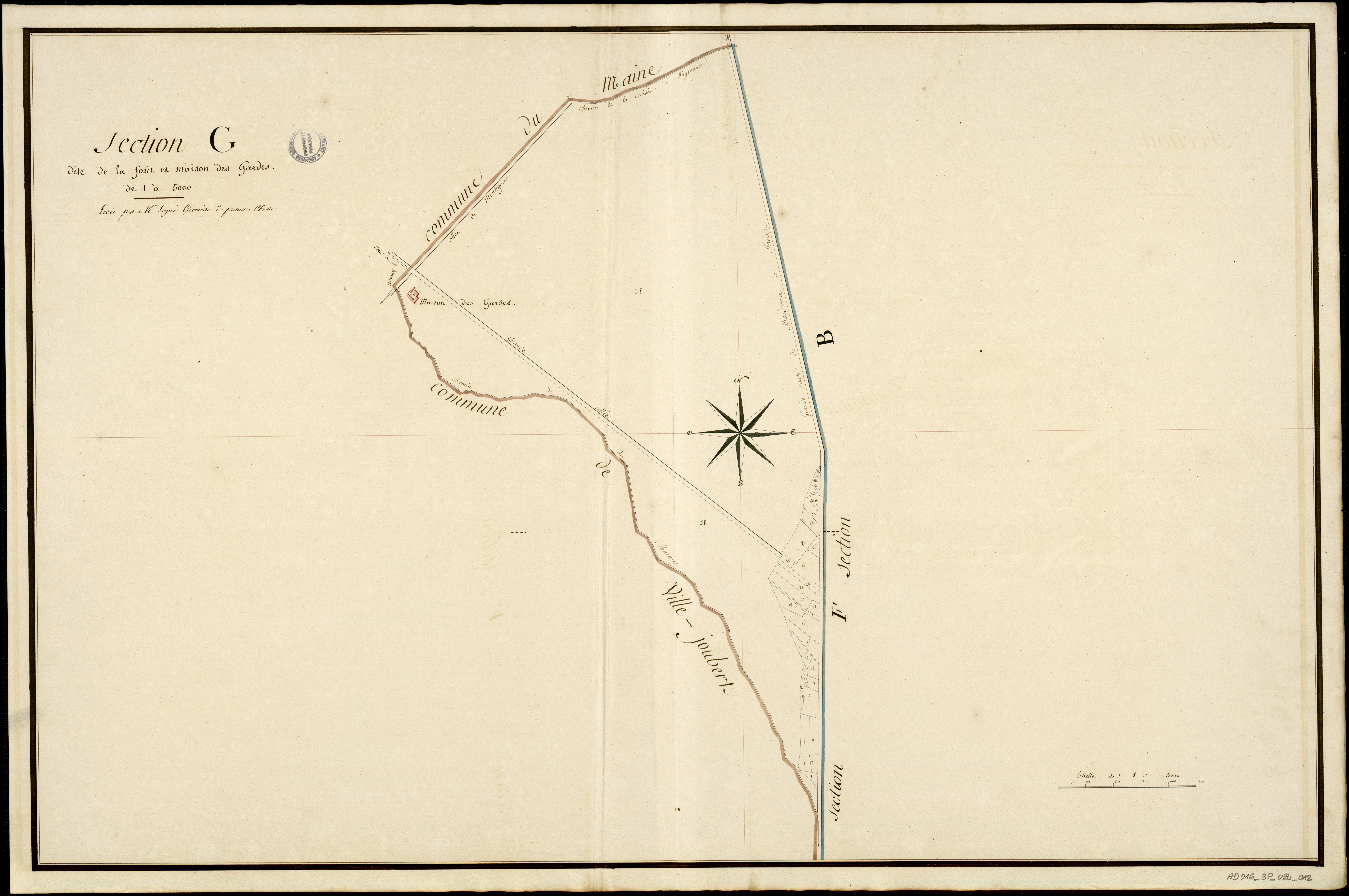 Aussac-Vadalle - 3 P 24/AC12 - Section G dite de la Forêt et Maison des gardes | 1812