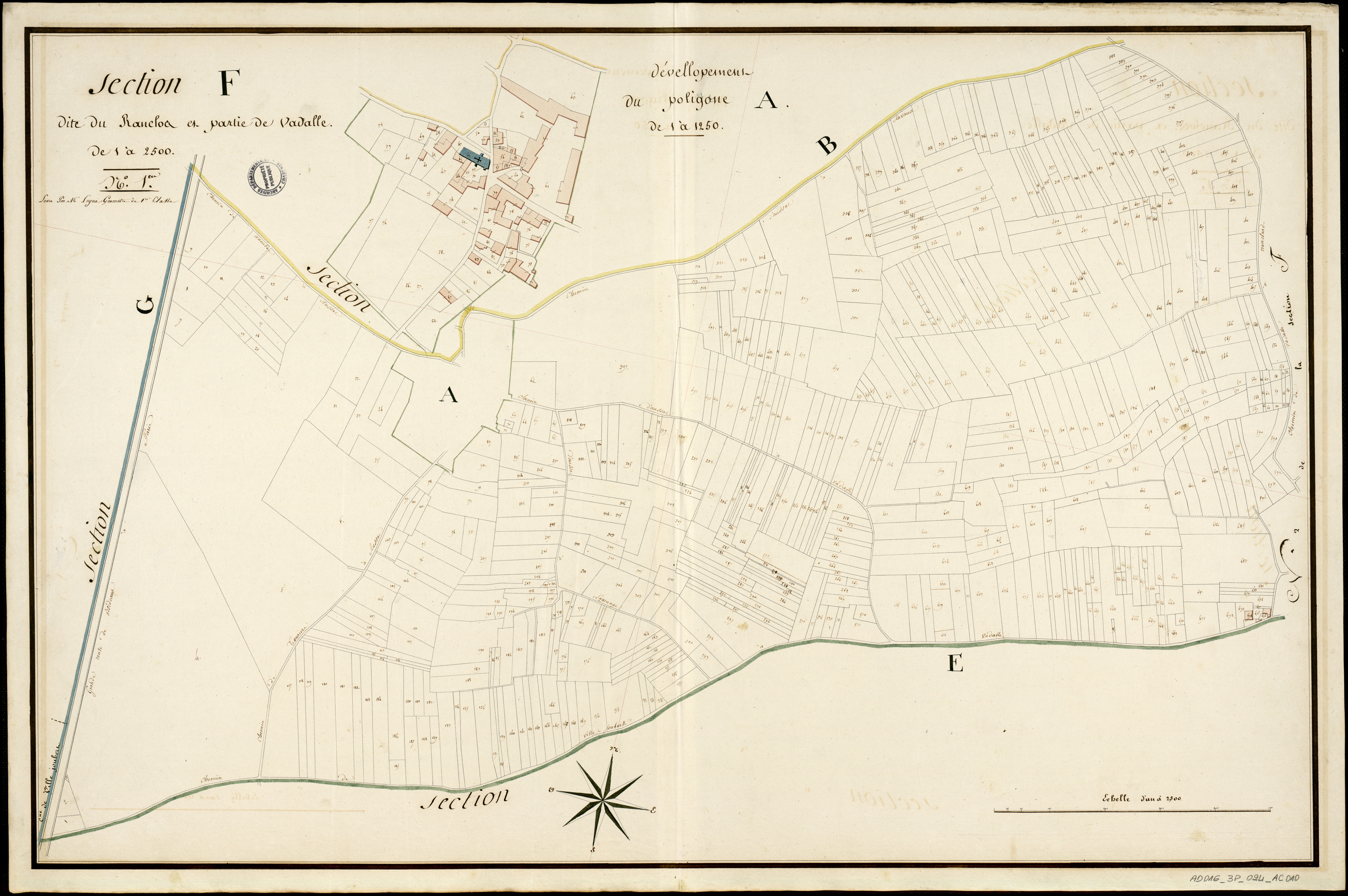 Aussac-Vadalle - 3 P 24/AC10 - Section F dite du Ranclou et partie de Vadalle | 1812