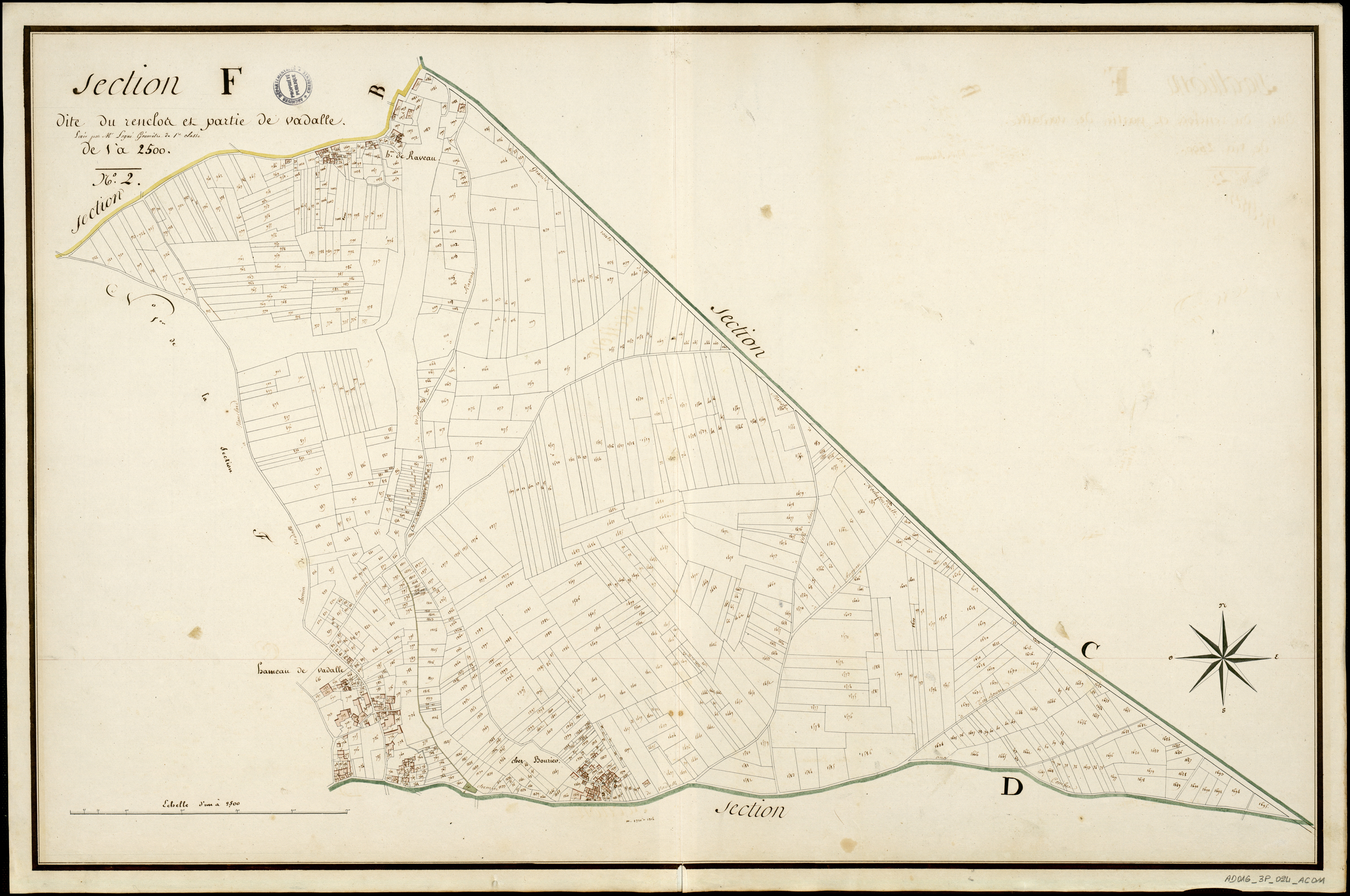 Aussac-Vadalle - 3 P 24/AC11 - Section F dite de Ranclou et partie de Vadalle | 1812