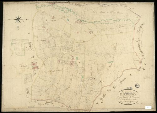 Baignes-Sainte-Radegonde - 3 P 25/6 - Section B dite des Clonneries. Feuille 1.  | 1825