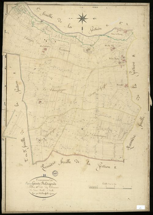 Baignes-Sainte-Radegonde - 3 P 25/7 - Section B dite des Clonneries. Feuille 2.  | 1825