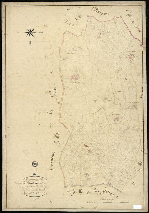 Baignes-Sainte-Radegonde - 3 P 25/8 - Section C dite de chez Copin. Feuille 1.  | 1825