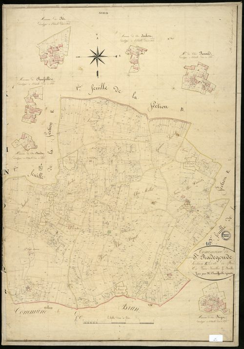 Baignes-Sainte-Radegonde - 3 P 25/13 - Section E dite de Foi. Feuille 2.  | 1825