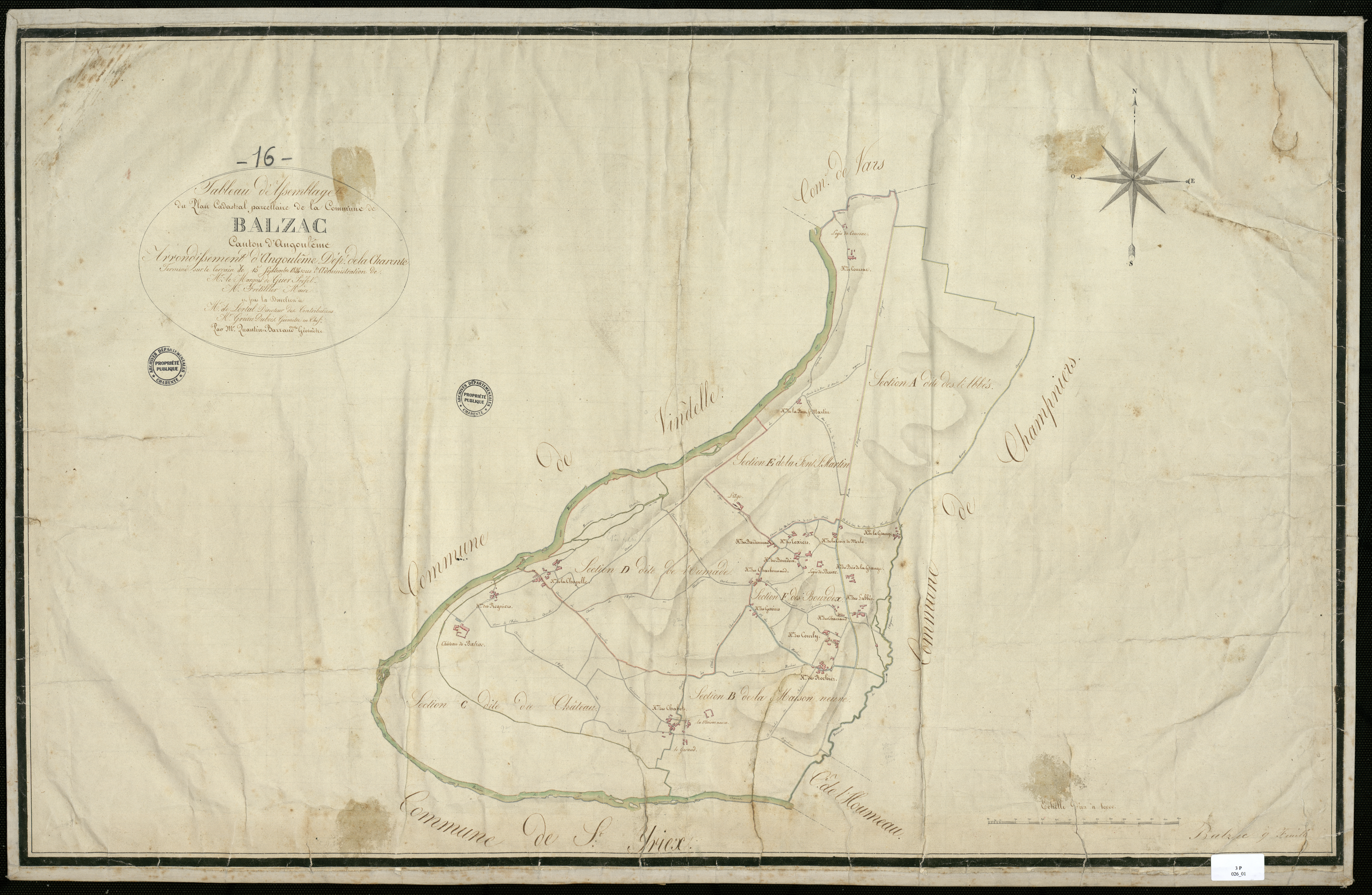 Balzac - 3 P 26/1 - Tableau d'assemblage. | 1824