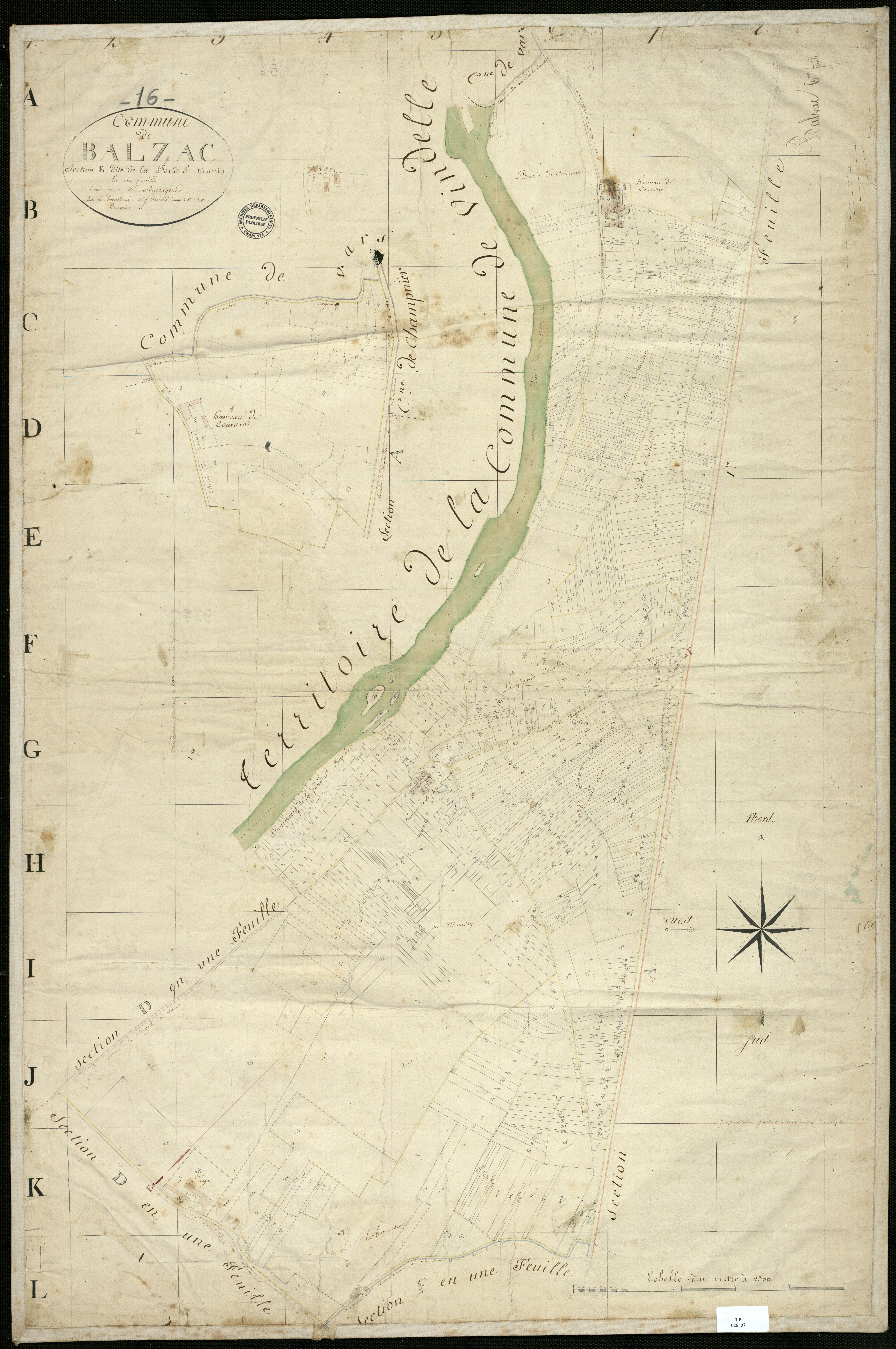 Balzac - 3 P 26/8 - Section E dite de la Fond Saint Martin. Feuille 1. | 1824