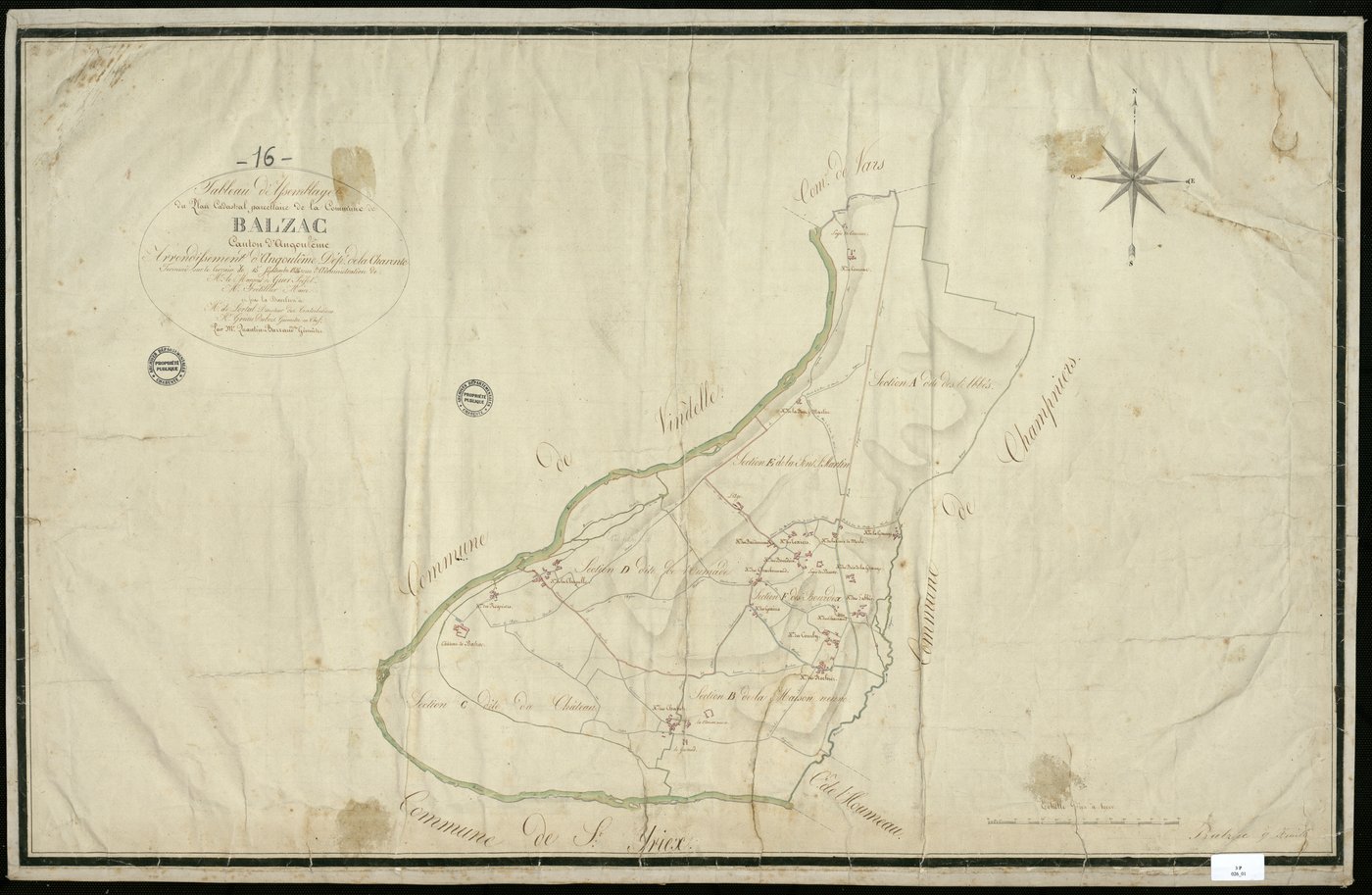 Balzac - 3 P 26/1 - Tableau d'assemblage.  | 1824