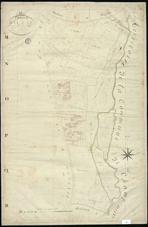 Balzac - 3 P 26/3 - Section A dite des Labbés. Feuille 2.  | 1824