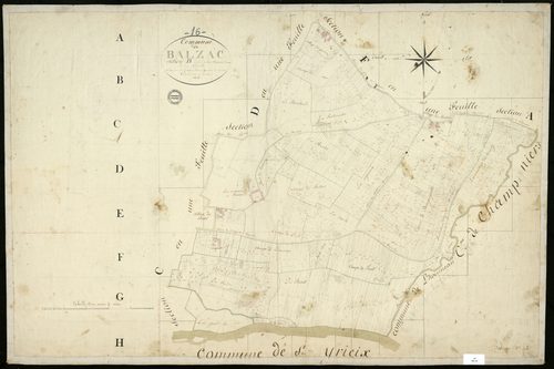 Balzac - 3 P 26/4 - Section B dite de la Maison Neuve. Feuille 1.  | 1824