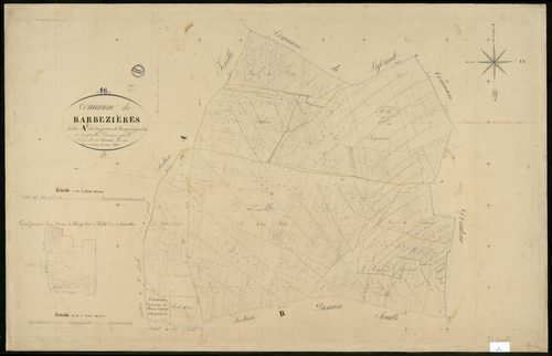 Barbezières - 3 P 27/3 - Section A dite d'une portion du Bourg et des Gros-Bois. Feuille 2.  | 1831