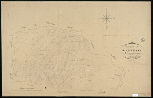 Barbezières - 3 P 27/4 - Section B dite du Bouchaud et des Chansonneries. Feuille 1.  | 1831