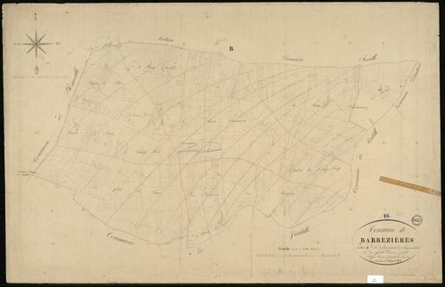 Barbezières - 3 P 27/5 - Section B dite du Bouchaud et des Chansonneries. Feuille 2.  | 1831